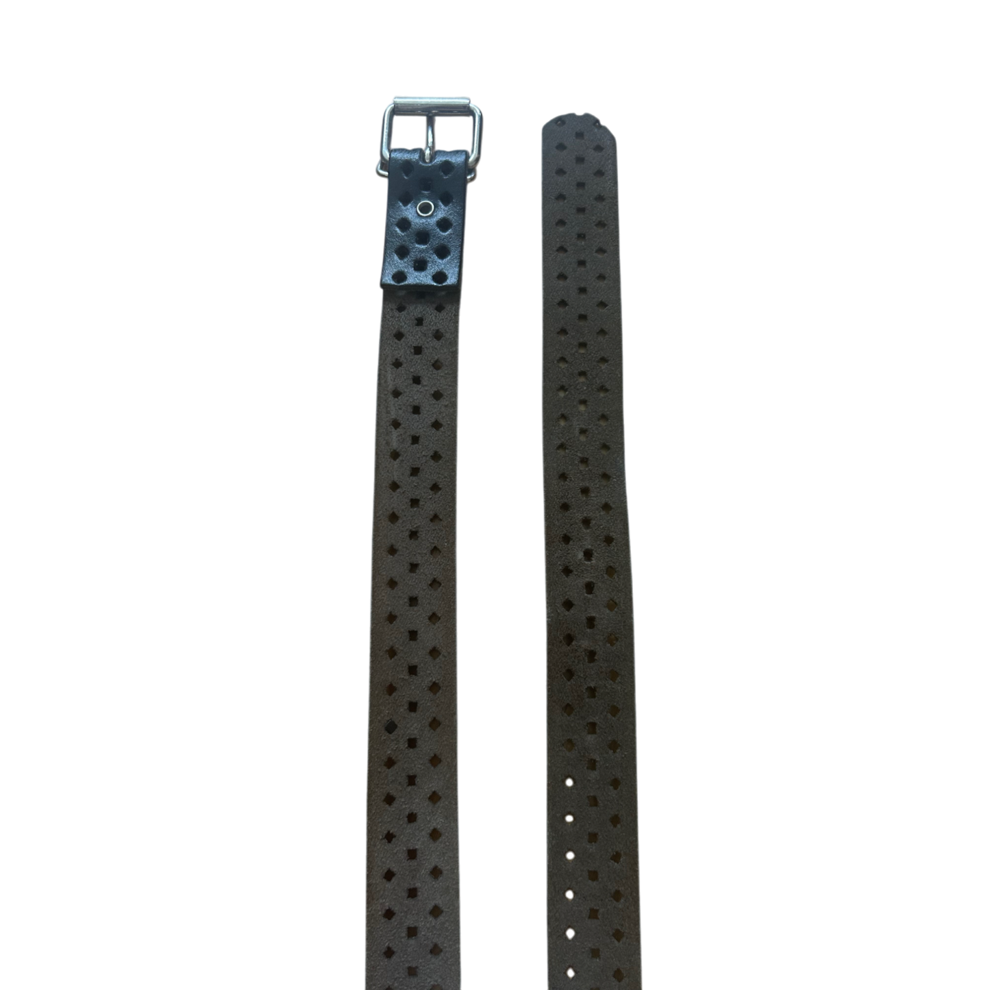 Damen Gürtel 100 cm Lochmuster Dunkelbraun Leder Elegant Gürtel Klassisch