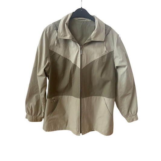 Adler Vintage Jacke Beige Damen Gr 42 Übergangsjacke Abnehmbare Kapuze