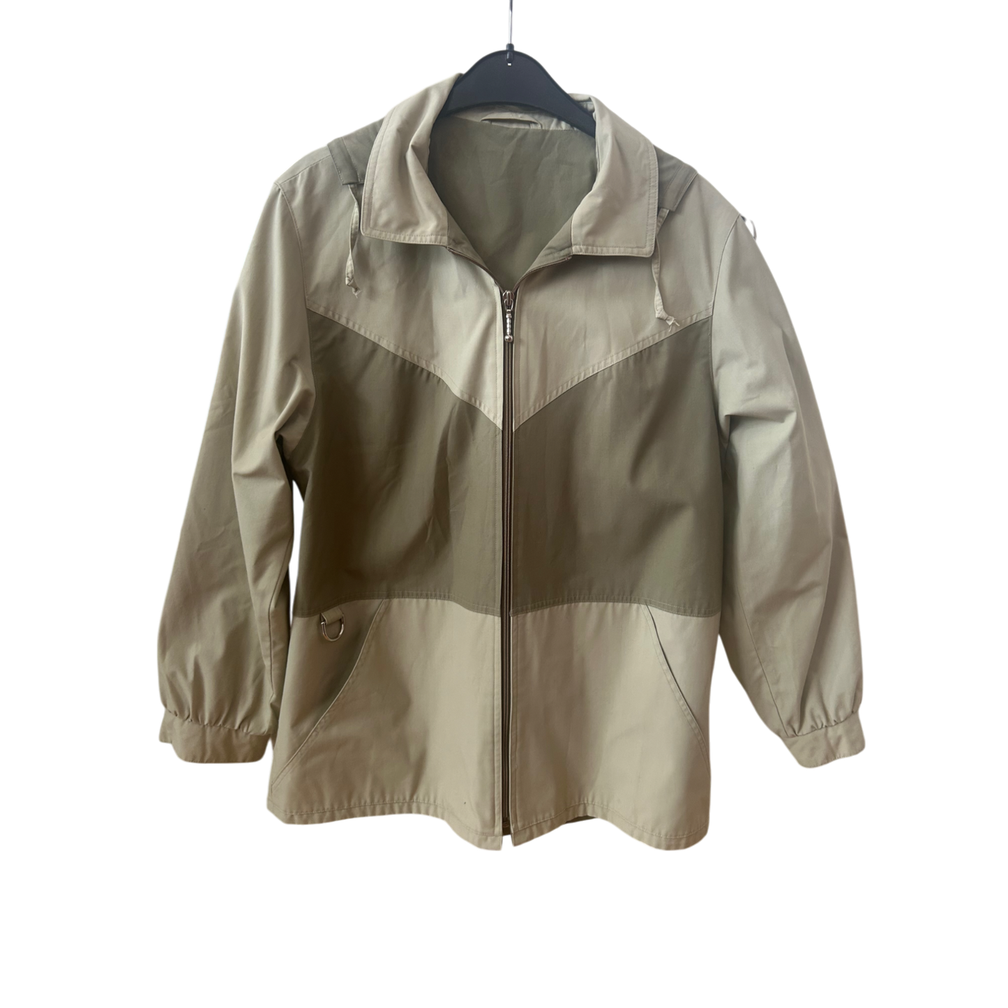 Adler Vintage Jacke Beige Damen Gr 42 Übergangsjacke Abnehmbare Kapuze