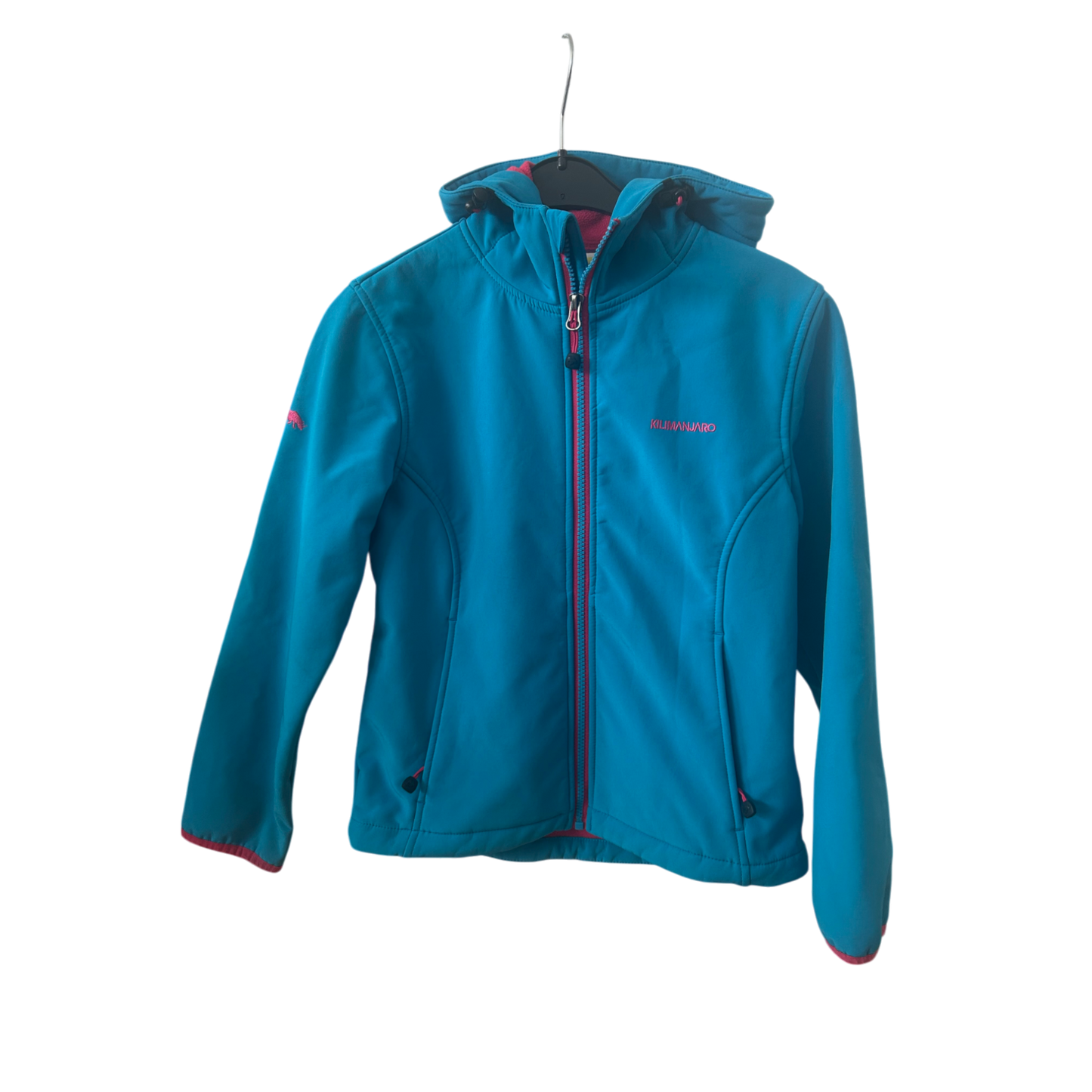 🌀 KILIMANJARO Softshelljacke Mädchen 140 – Türkis/Pink 🌀