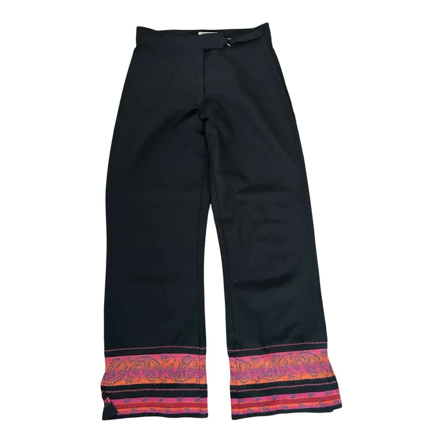 Only You Hose Mädchen Gr 164 Schwarz Sommer Muster Weit Schlitz Leicht
