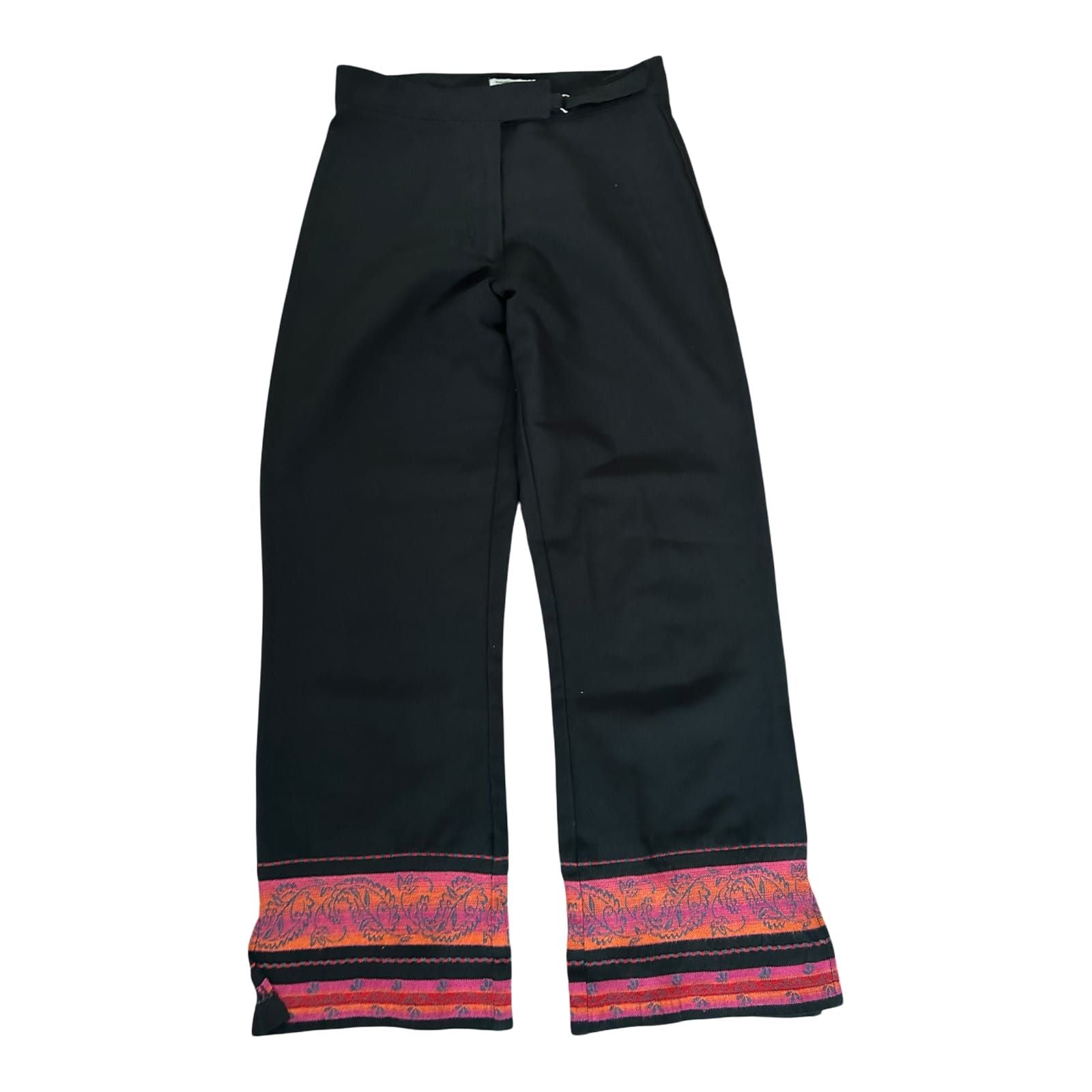 Only You Hose Mädchen Gr 164 Schwarz Sommer Muster Weit Schlitz Leicht