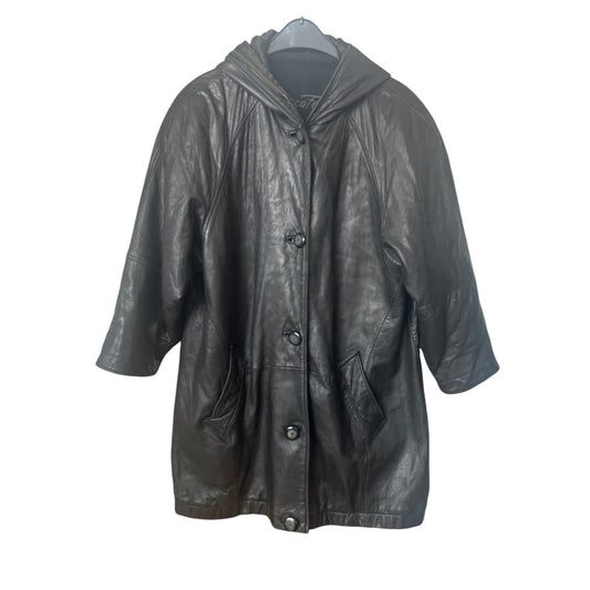 Marco Pecci Lederjacke Damen Gr 42 Schwarz Glockenschnitt Echtleder Vintage
