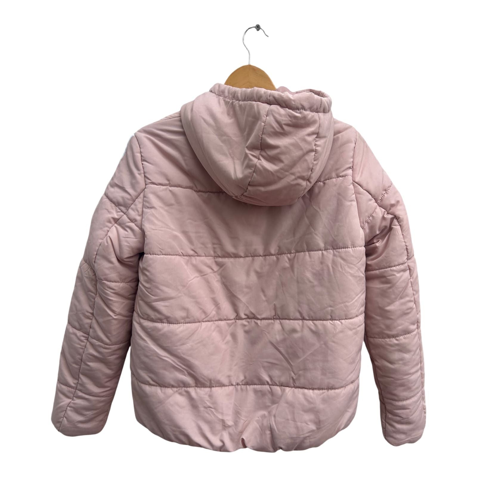 Jean Pascale Damen Steppjacke Gr 36 Rosa Kapuze Weiß Gestreift Gefüttert
