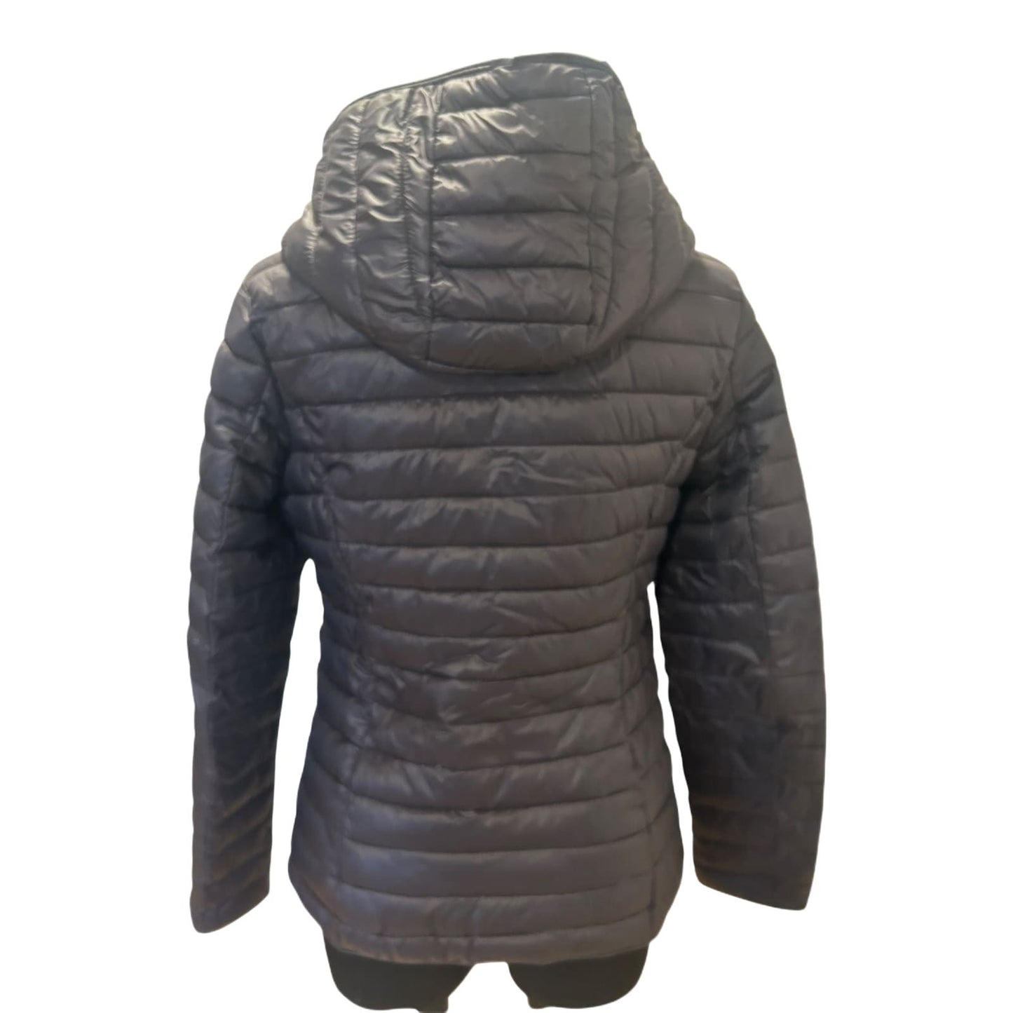 Vittoria Fashion Steppjacke Damen Gr 44 Anthrazit Kapuze Print Futter