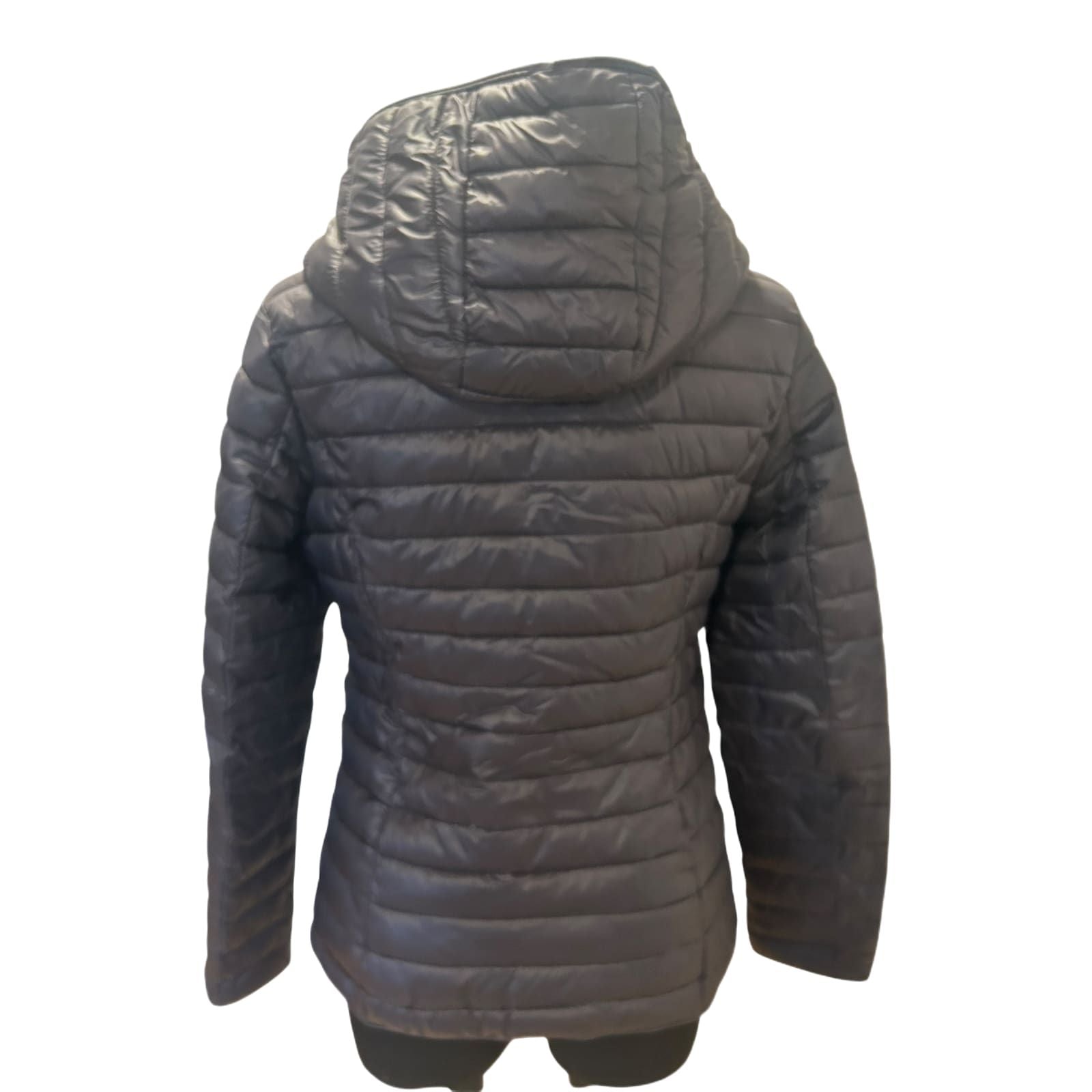 Vittoria Fashion Steppjacke Damen Gr 44 Anthrazit Kapuze Print Futter