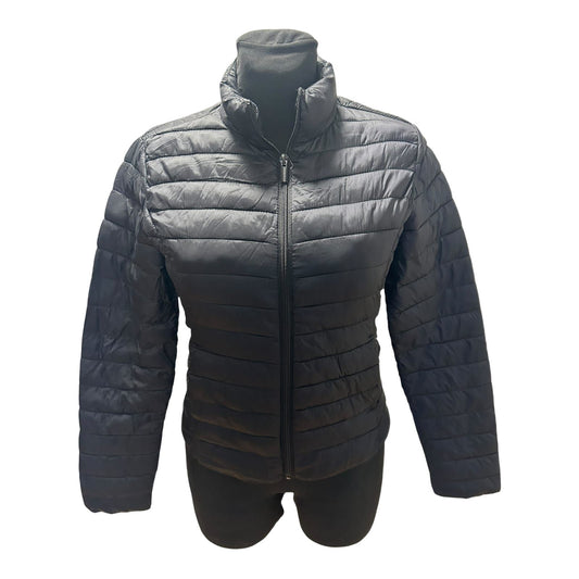 Primark Steppjacke Damen Gr 34 Schwarz Leicht Reißverschluss Basic Kurz