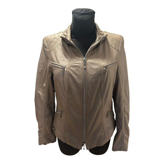 Bonita Damenjacke Gr 36 Taupe Reißverschluss Taschen Übergang Leicht