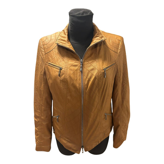 Bonita Damenjacke Gr 36 Braun Reißverschluss Taschen Übergang Leicht