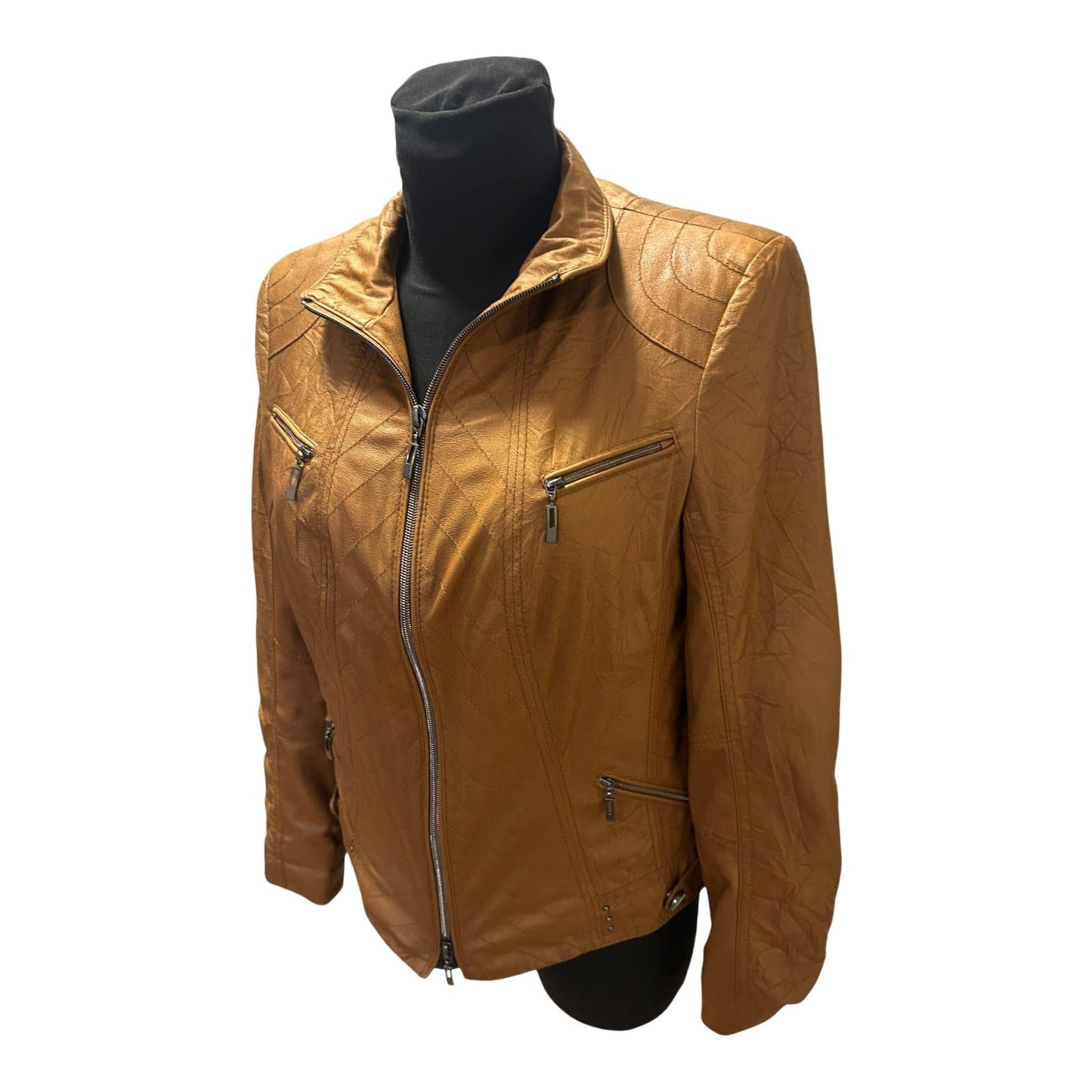 Bonita Damenjacke Gr 36 Braun Reißverschluss Taschen Übergang Leicht