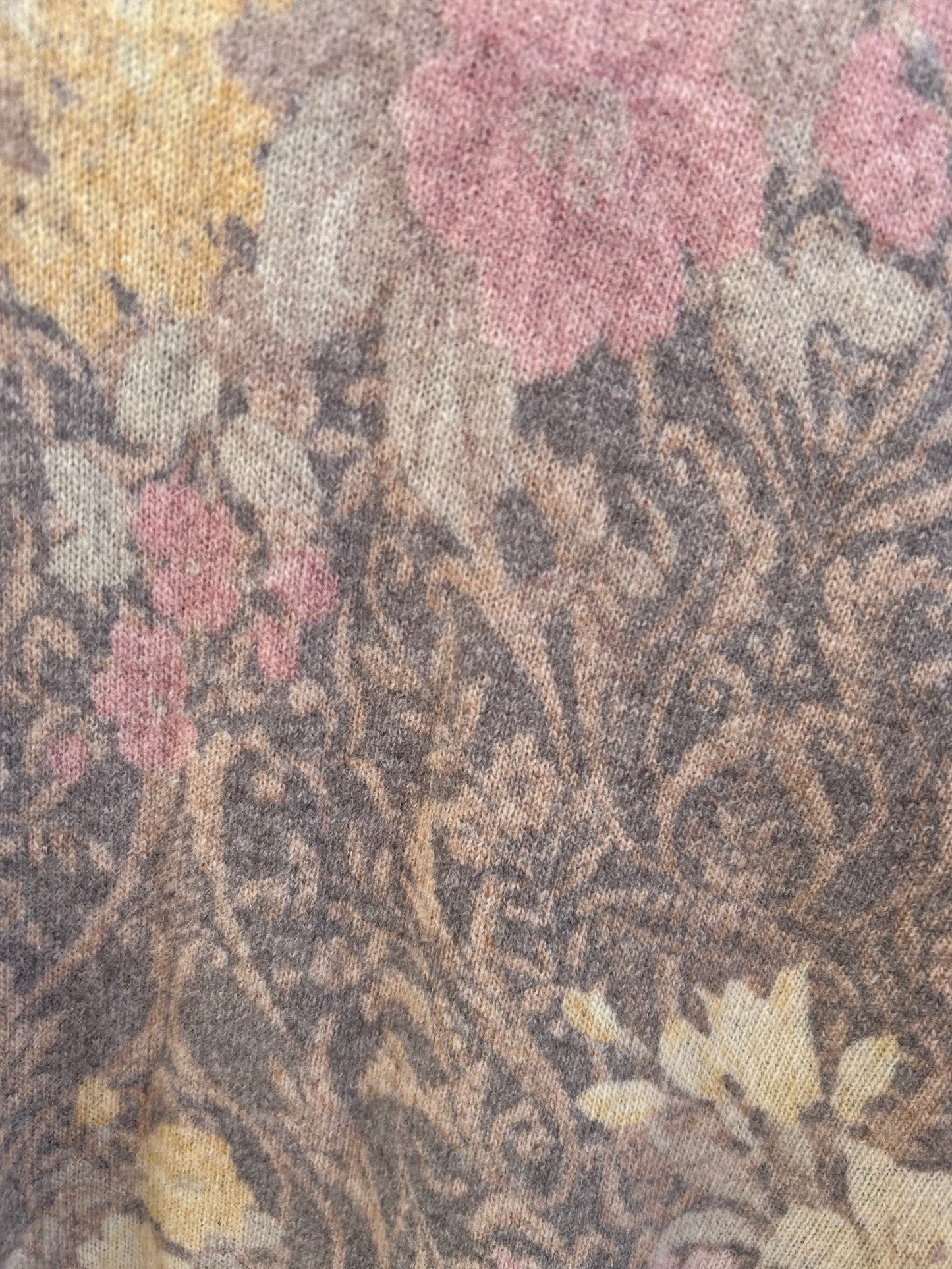 Pullover Damen Gr 38 Made in Italy Schurwolle Blumenmuster Langarm Elegant Vintage