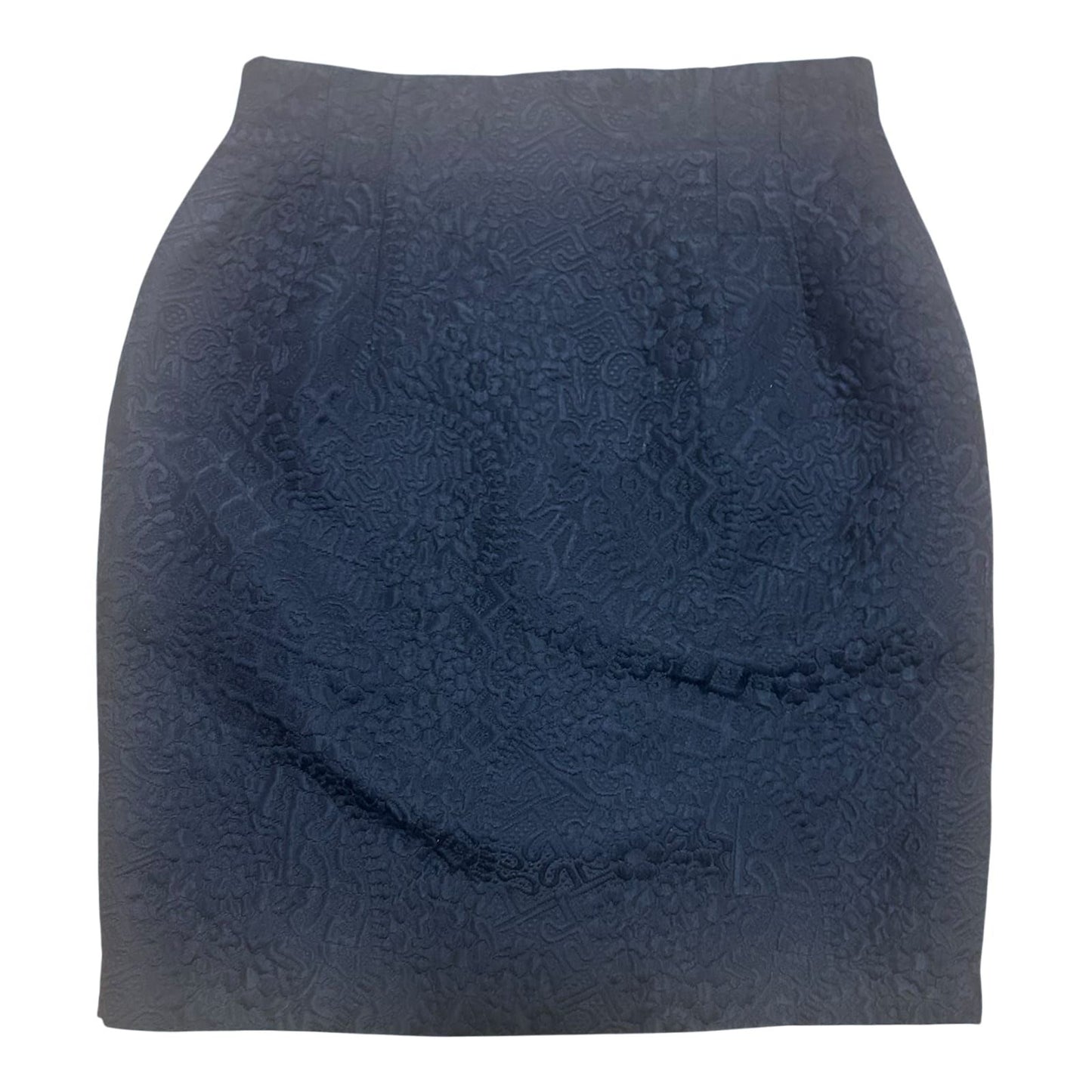 ZAPA Rock Damen Gr 36 Schwarz Seide Schurwolle Strukturmuster Elegant Vintage