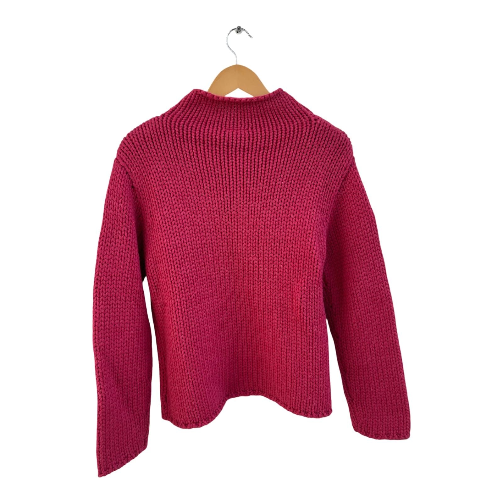 Anna Morelle Pullover Damen Gr M Pink Stehkragen Strick Weich Wollmix Elegant