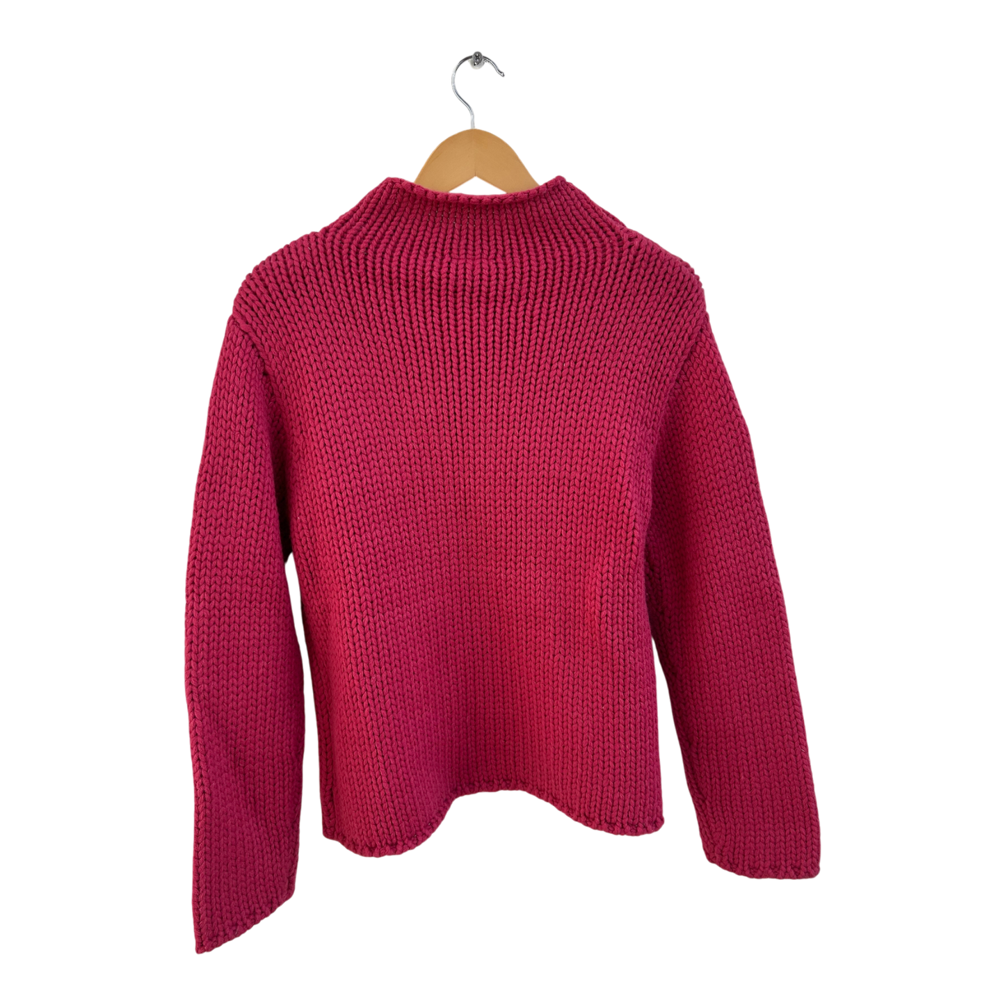 Anna Morelle Pullover Damen Gr M Pink Stehkragen Strick Weich Wollmix Elegant