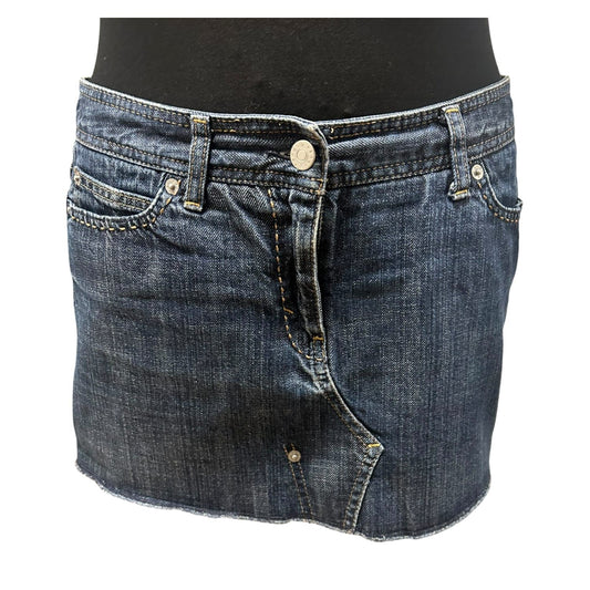 Sisley Jeansrock Damen Minirock Gr 38 Blau Denim Nieten Kurz Modern