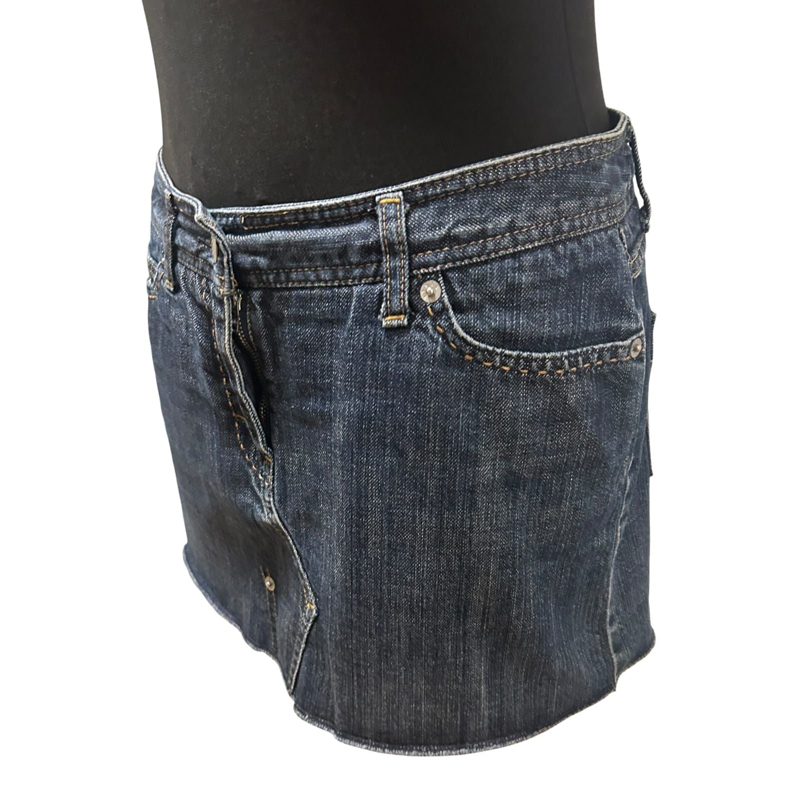 Sisley Jeansrock Damen Minirock Gr 38 Blau Denim Nieten Kurz Modern