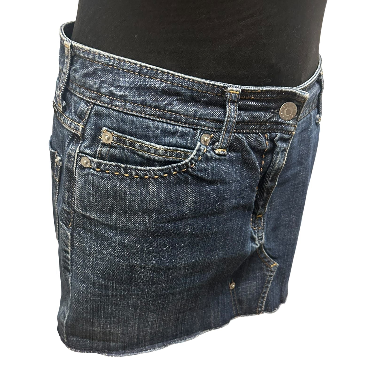 Sisley Jeansrock Damen Minirock Gr 38 Blau Denim Nieten Kurz Modern