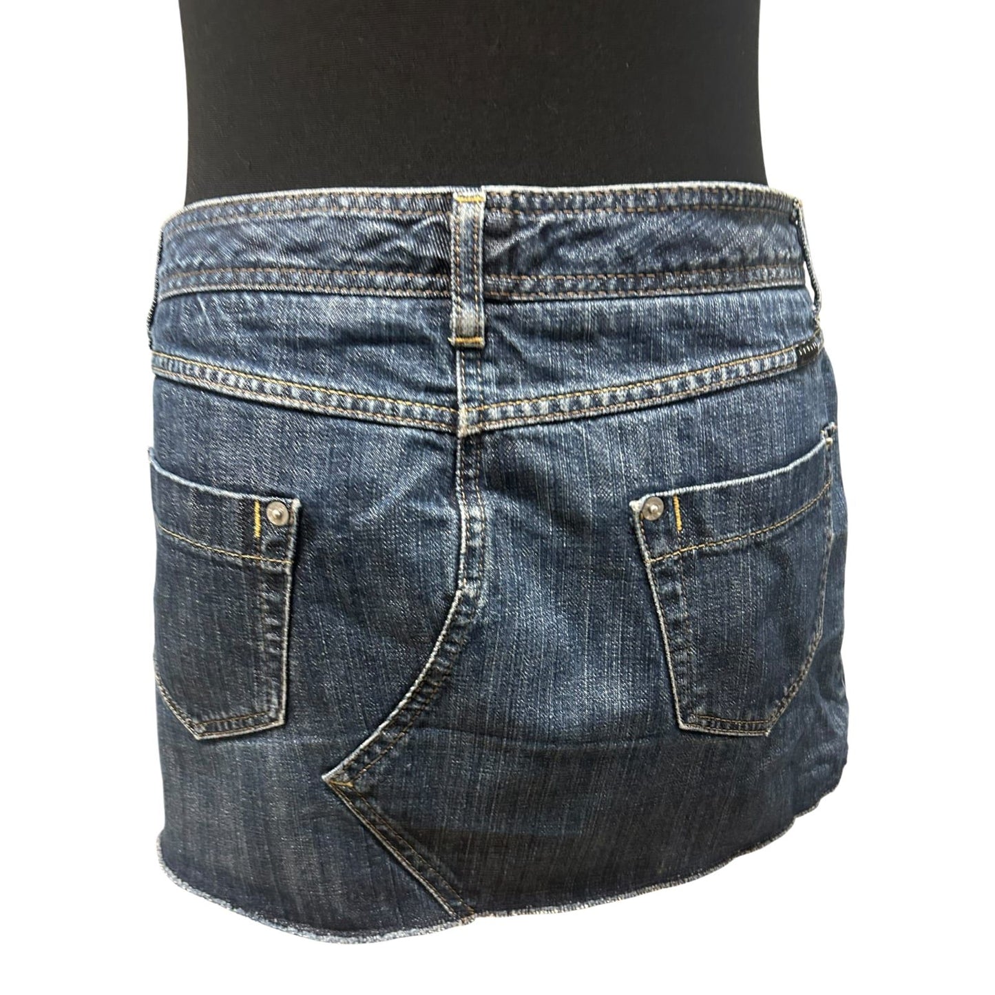 Sisley Jeansrock Damen Minirock Gr 38 Blau Denim Nieten Kurz Modern