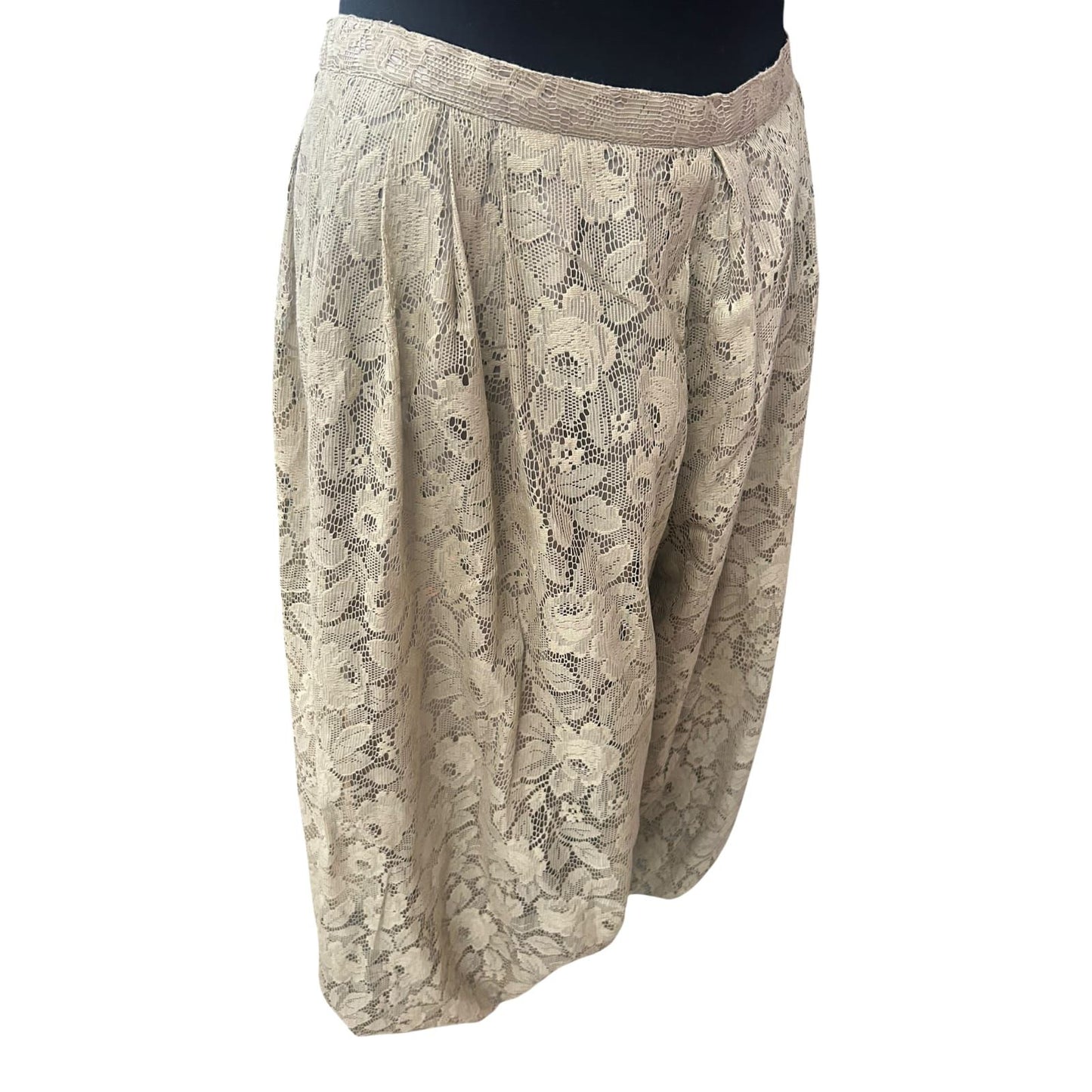 Madelaine Hosenrock Damen Gr 40 Gold Beige Spitze Elegant Vintage Midi