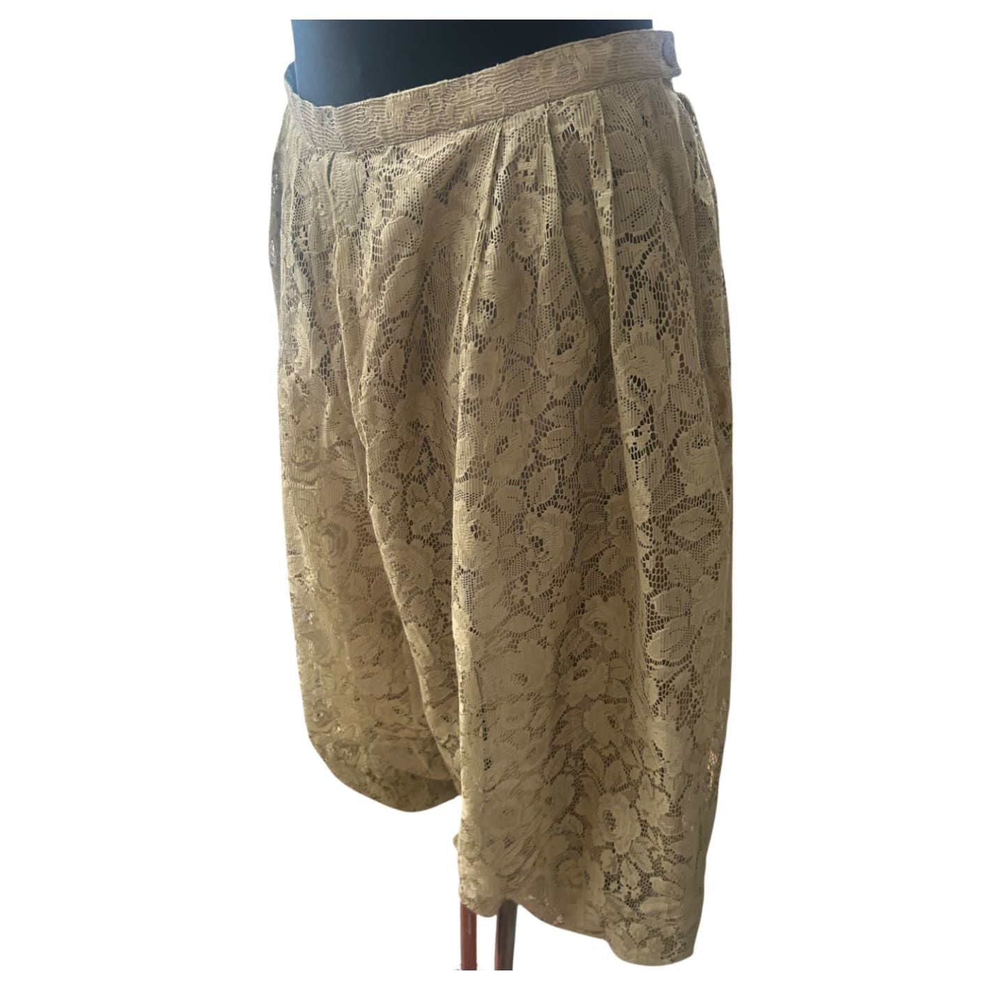 Madelaine Hosenrock Damen Gr 40 Gold Beige Spitze Elegant Vintage Midi