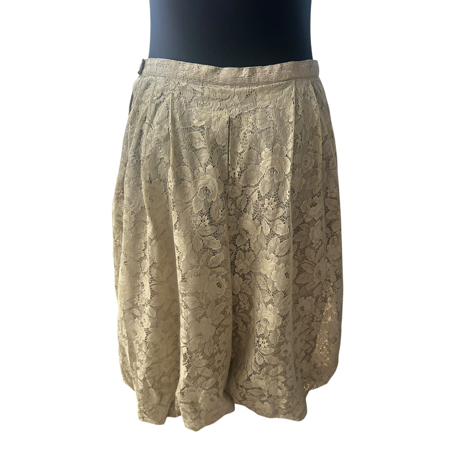 Madelaine Hosenrock Damen Gr 40 Gold Beige Spitze Elegant Vintage Midi