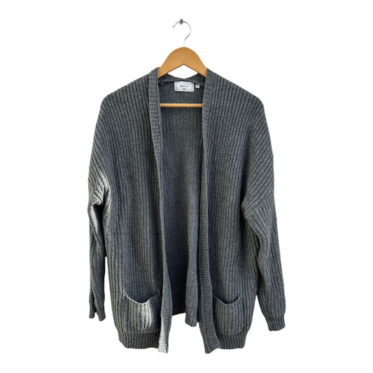 The Basics C&A Strickjacke Damen Gr L Grau Alpaka Wolle Offen Taschen Elegant