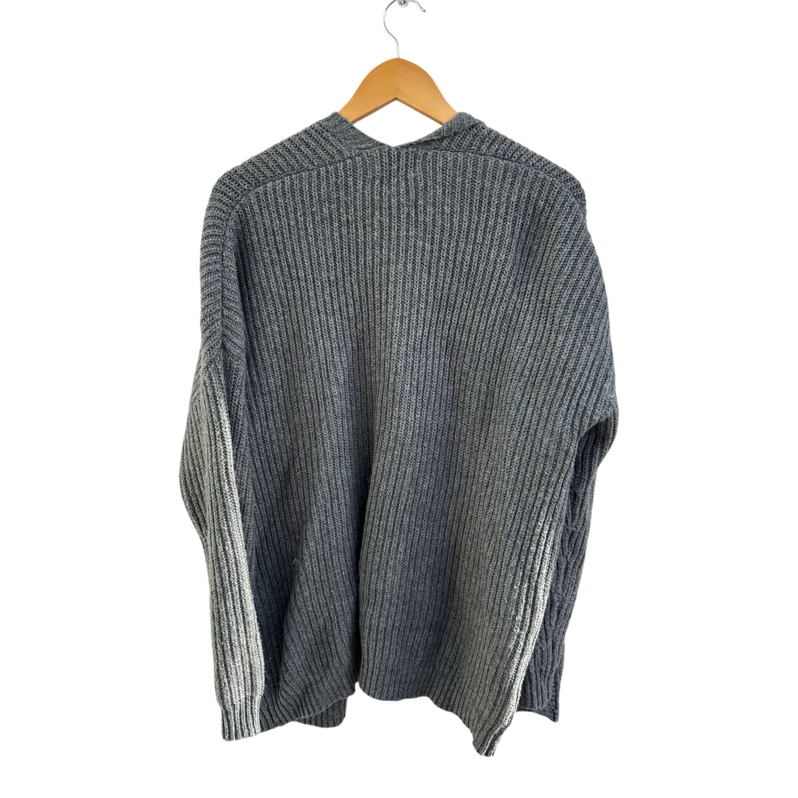 The Basics C&A Strickjacke Damen Gr L Grau Alpaka Wolle Offen Taschen Elegant