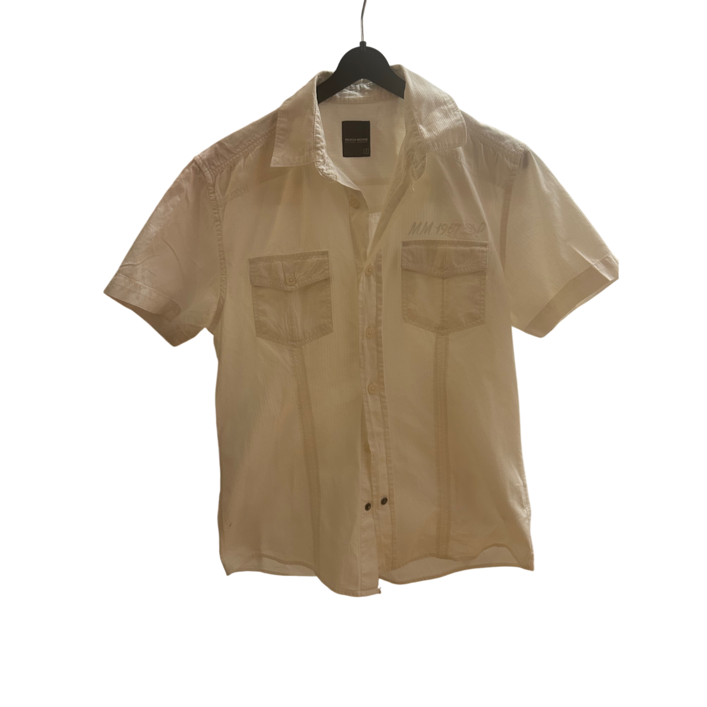 🤍 Much More Herrenhemd S – Weiß – 100 % Baumwolle – Kurzarm 🤍