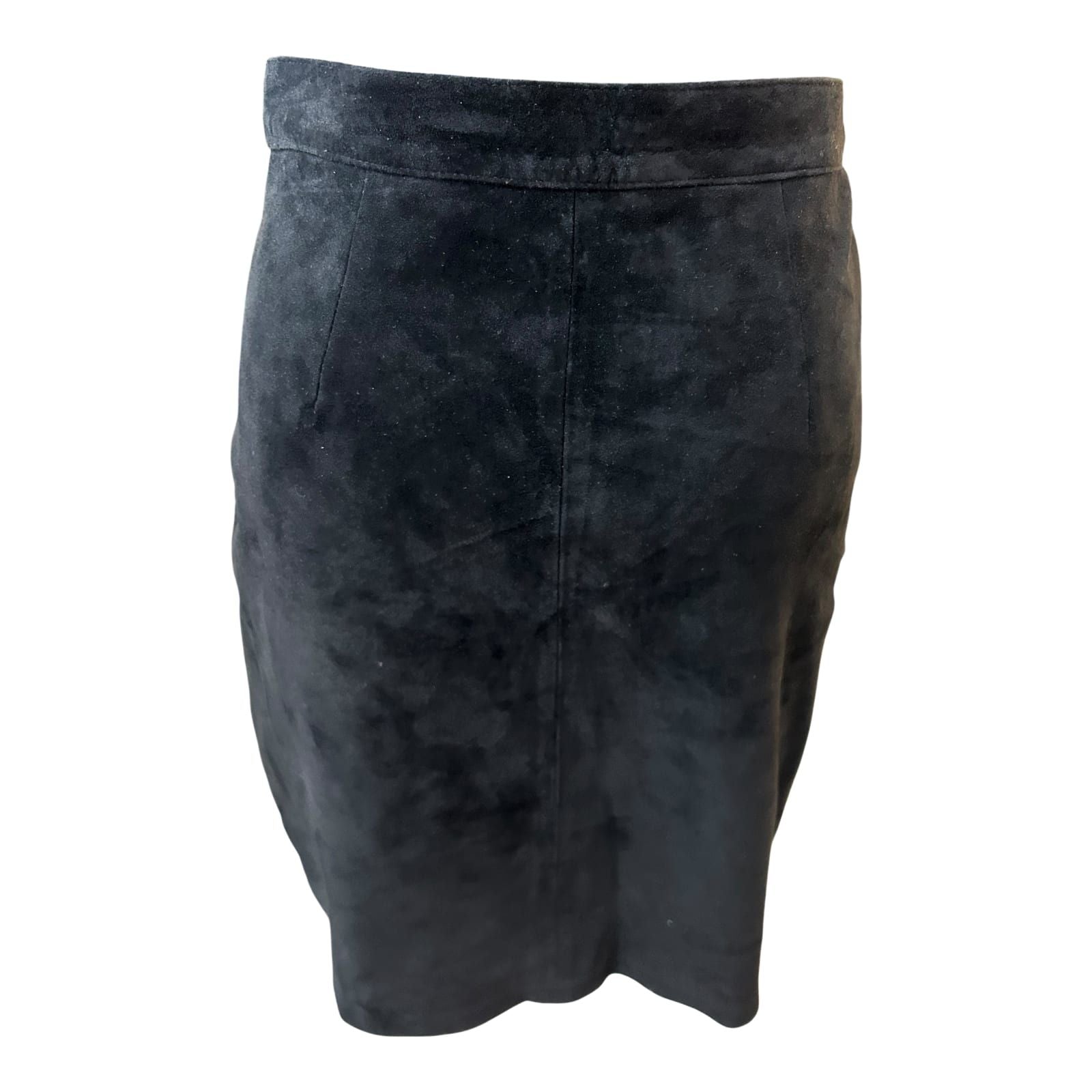 Joy Lederrock Damen Gr 38 Schwarz Wildleder Minirock Echtleder Elegant