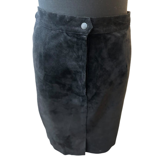 Joy Lederrock Damen Gr 38 Schwarz Wildleder Minirock Echtleder Elegant