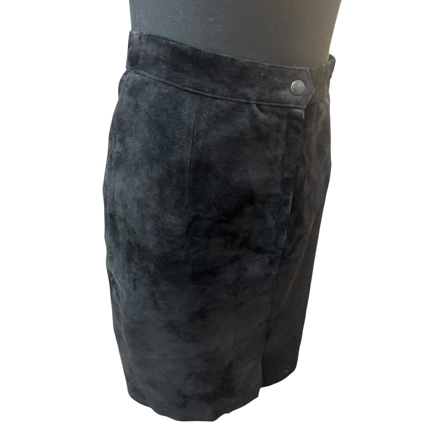 Joy Lederrock Damen Gr 38 Schwarz Wildleder Minirock Echtleder Elegant