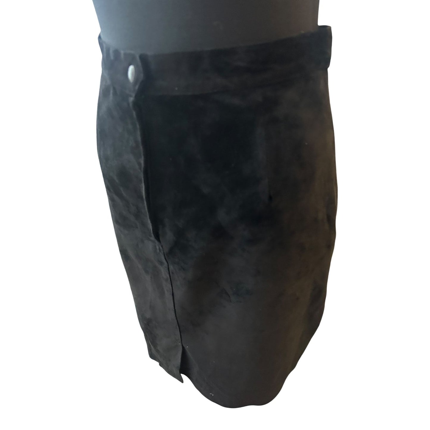 Joy Lederrock Damen Gr 38 Schwarz Wildleder Minirock Echtleder Elegant