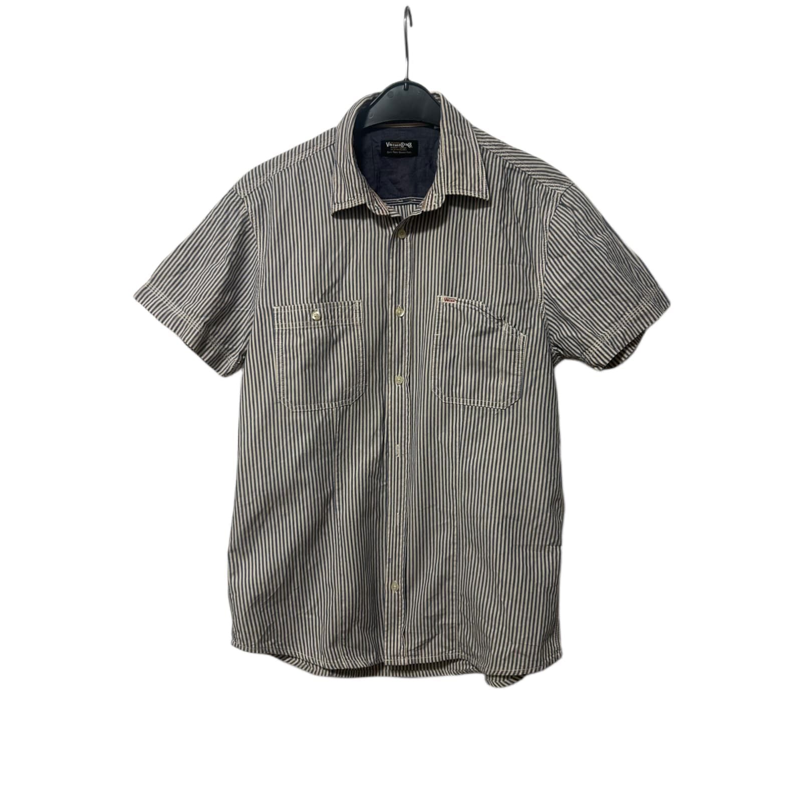 🕶️ Jack & Jones Vintage Hemd M – Kurzarm – Gestreift 🌿