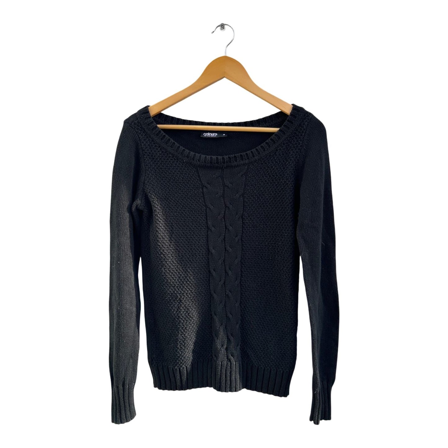 Colours of the World Pullover Damen Gr M Schwarz Baumwolle Polyacryl Elegant