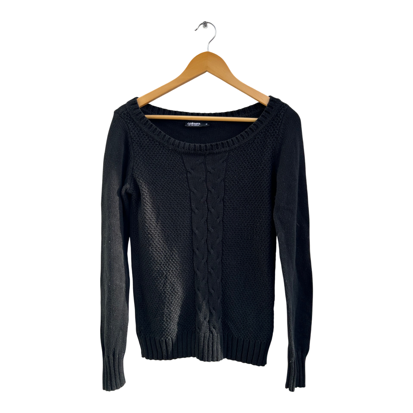 Colours of the World Pullover Damen Gr M Schwarz Baumwolle Polyacryl Elegant