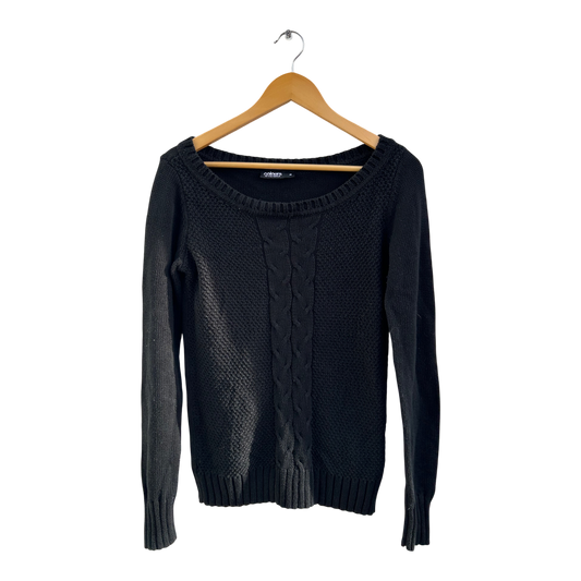 Colours of the World Pullover Damen Gr M Schwarz Baumwolle Polyacryl Elegant