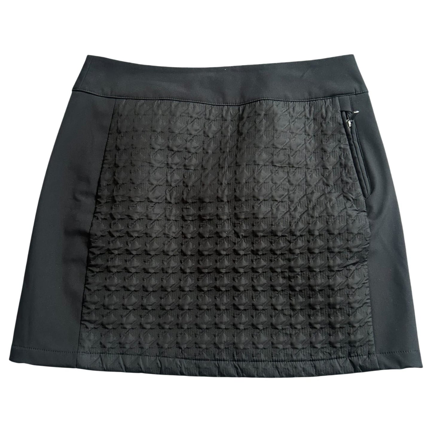 Luhta Rock Damen Gr 44 Schwarz Midi Stepp Optik Reißverschluss Sportlich