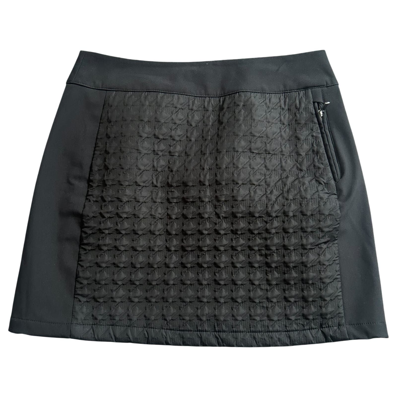 Luhta Rock Damen Gr 44 Schwarz Midi Stepp Optik Reißverschluss Sportlich