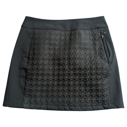 Luhta Rock Damen Gr 44 Schwarz Midi Stepp Optik Reißverschluss Sportlich