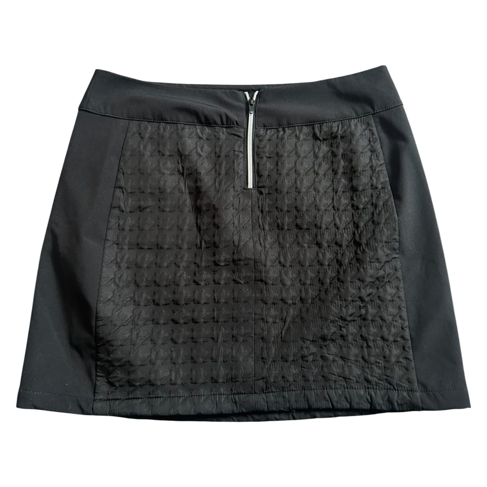 Luhta Rock Damen Gr 44 Schwarz Midi Stepp Optik Reißverschluss Sportlich