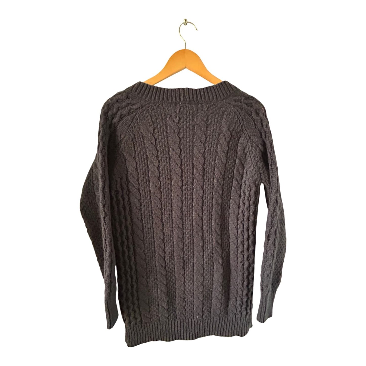 Zara Knit Strickjacke Damen Gr L Dunkelblau Wollmix Grobstrick Mit Taschen