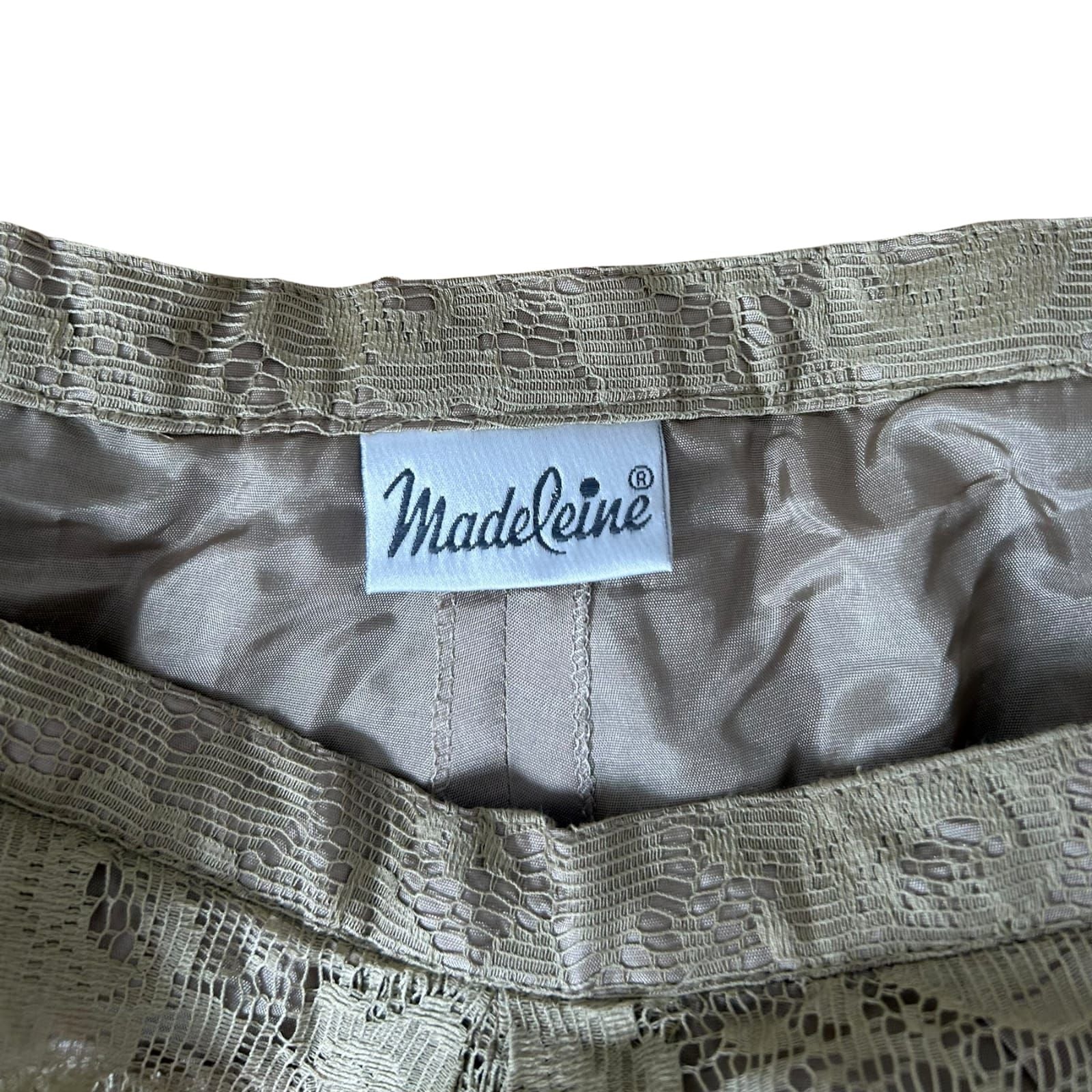 Madelaine Hosenrock Damen Gr 40 Gold Beige Spitze Elegant Vintage Midi