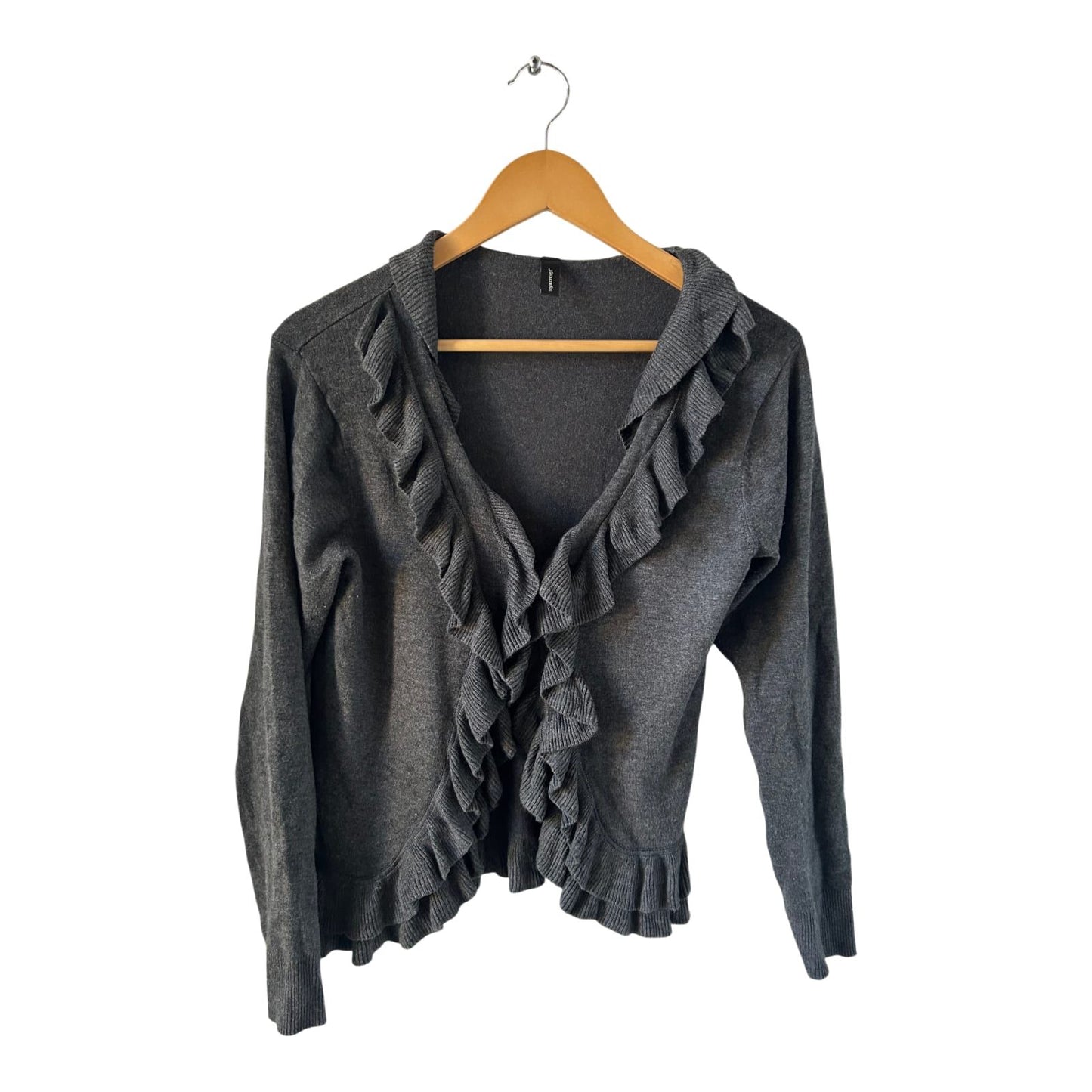 Soyaconcept Strickjacke Damen Gr S Grau Viskosemix Feinstrick Mit Rüschen