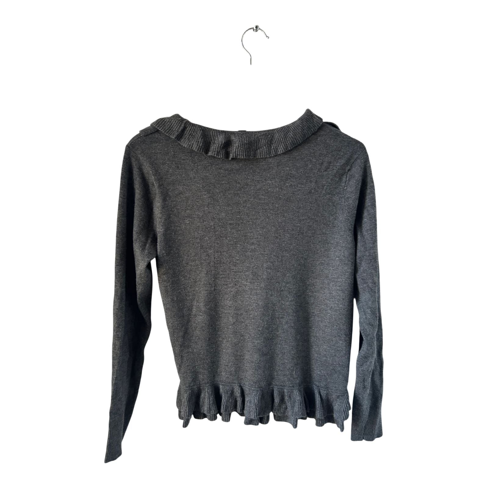 Soyaconcept Strickjacke Damen Gr S Grau Viskosemix Feinstrick Mit Rüschen
