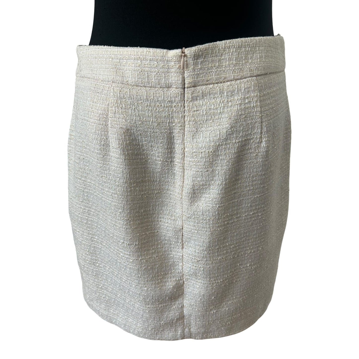 Comma Rock Damen Gr 40 Beige Boucle Glitzer Elegant Business Midi Stil