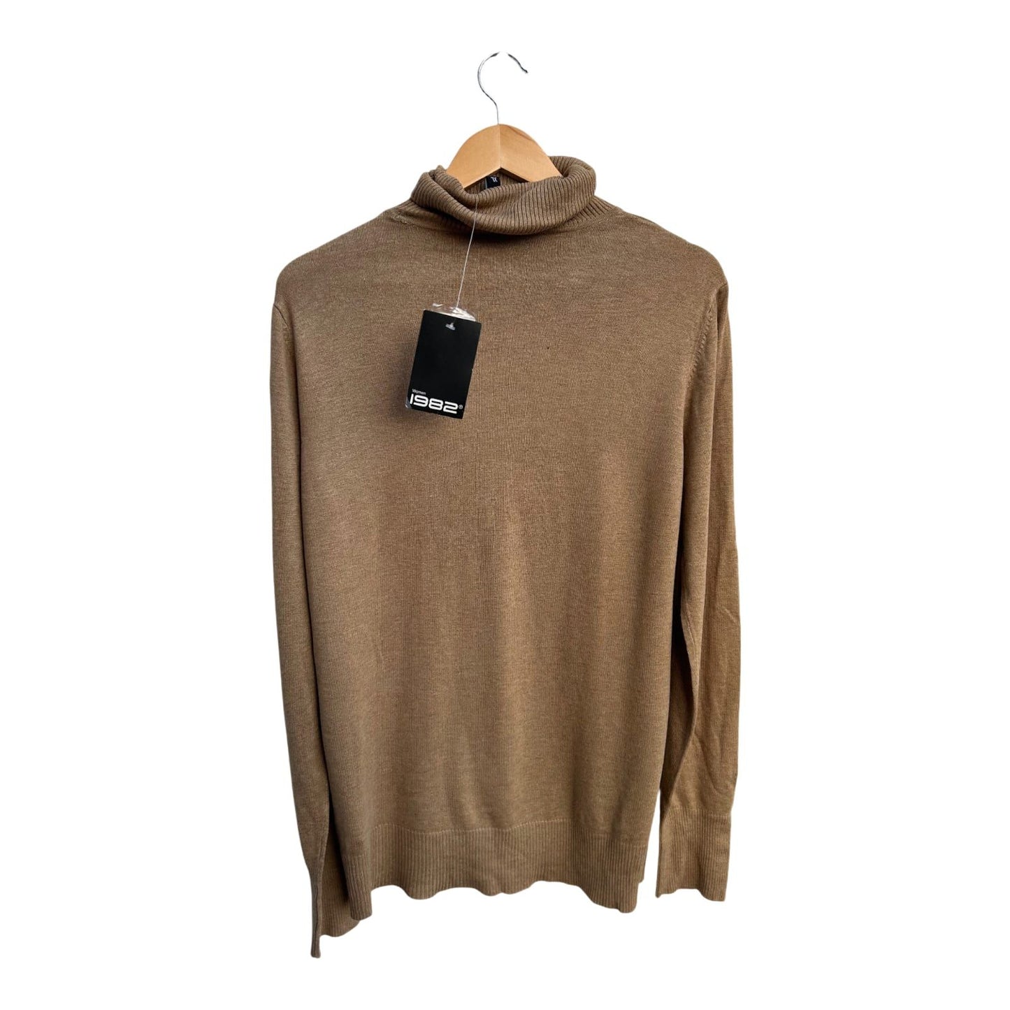 Woman 1892 Rollkragenpullover Damen XL Hellbraun Viskose Feinstrick Elegant Neu