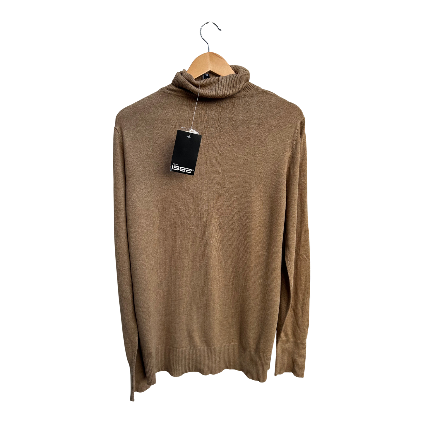 Woman 1892 Rollkragenpullover Damen XL Hellbraun Viskose Feinstrick Elegant Neu