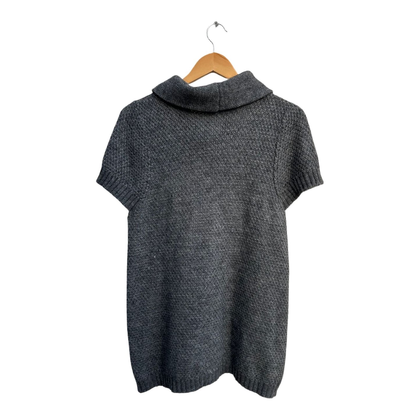 Yessica Pullover Damen L Grau Rollkragen Kurzarm Longpullover Wolle Elegant