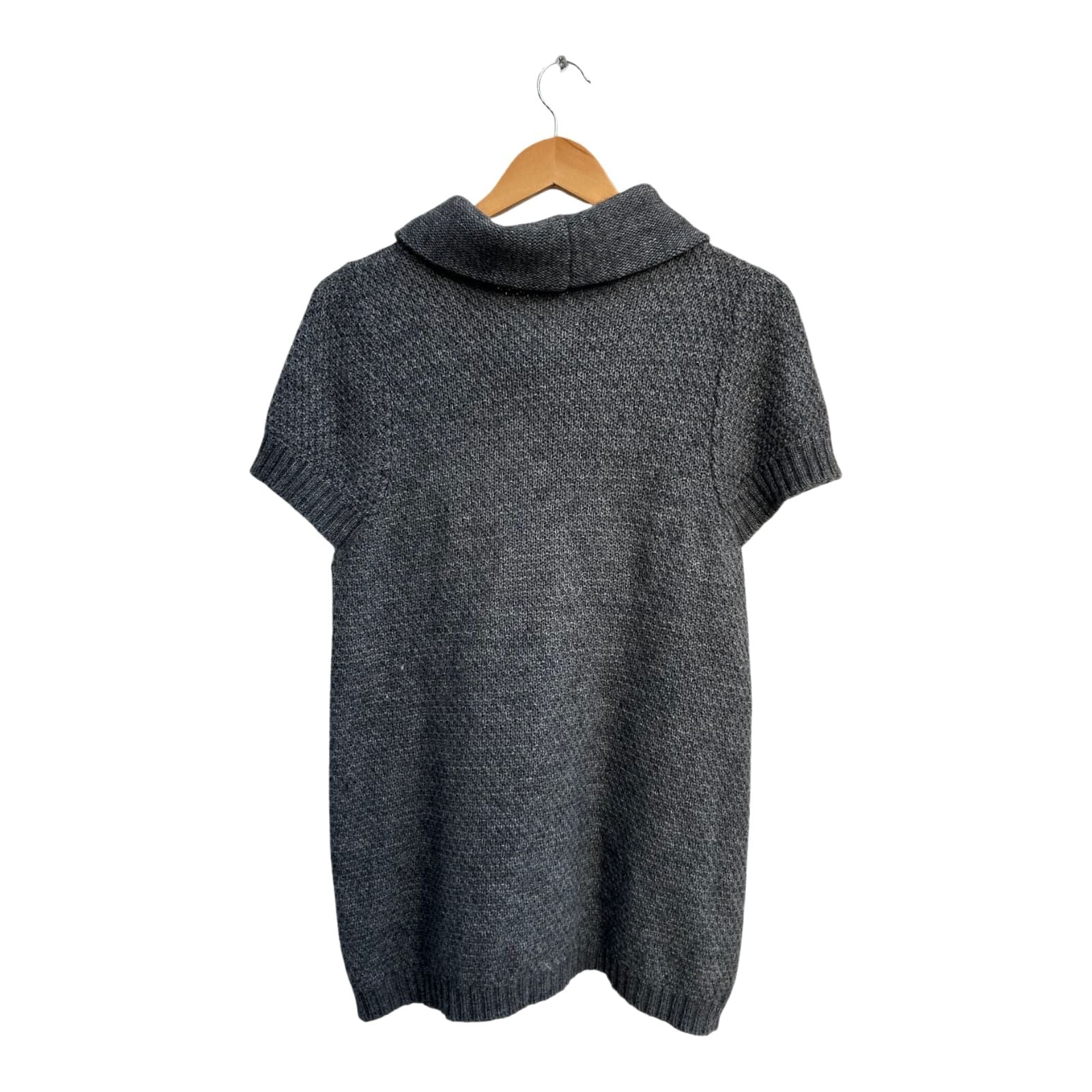 Yessica Pullover Damen L Grau Rollkragen Kurzarm Longpullover Wolle Elegant