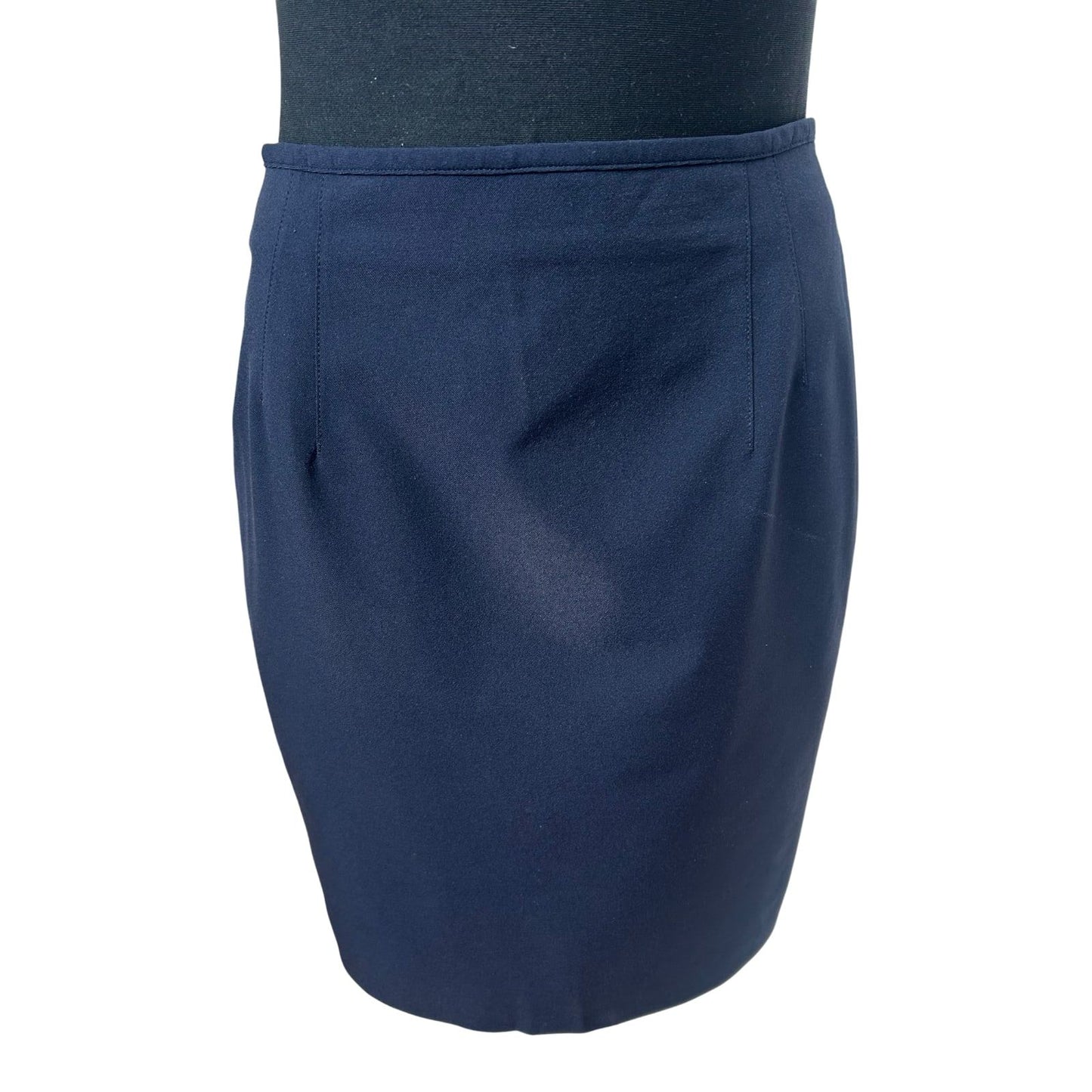 Damen Rock Business Dunkelblau Gr 40 Klassisch Elegant Midi Stretch